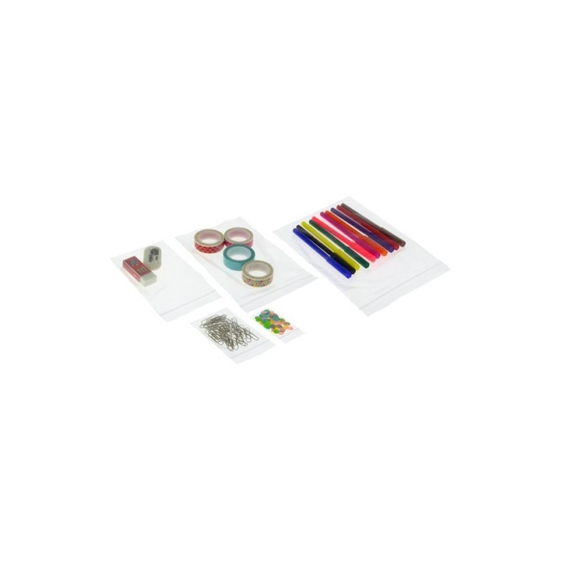 PACK 100 BOLSAS POLIETILENO 50 MICRAS AUTOCIERRE ZIP 60X80MM FIXO 50063100