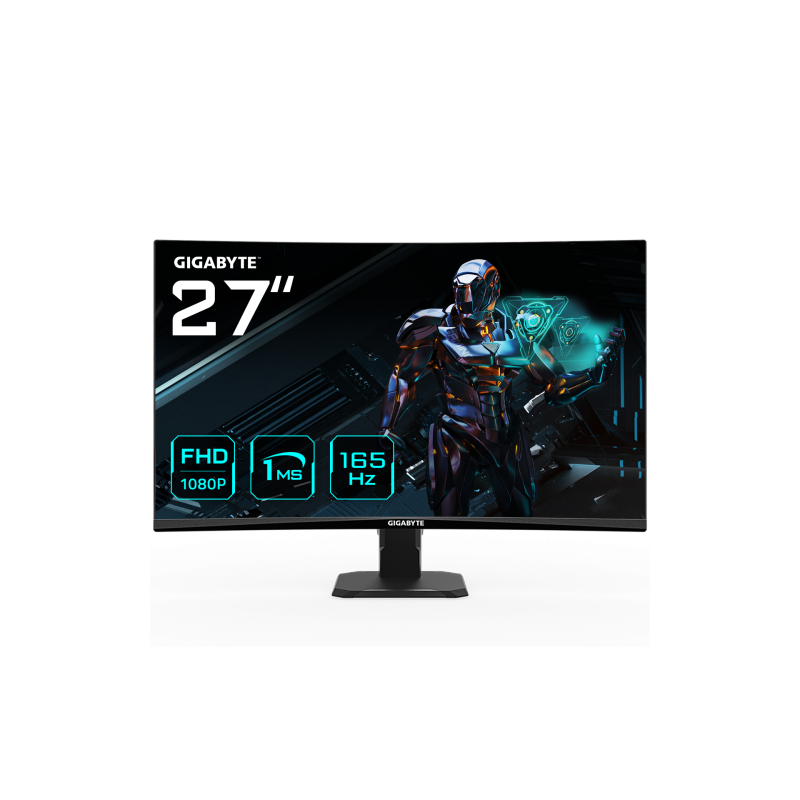 GIGABYTE Monitor de juego GS27F 27 FHD 1920 x 1080 FHD 165Hz 1ms 300 cd m FreeSync Premium compatible con HDR HDMI 20 DisplayPo