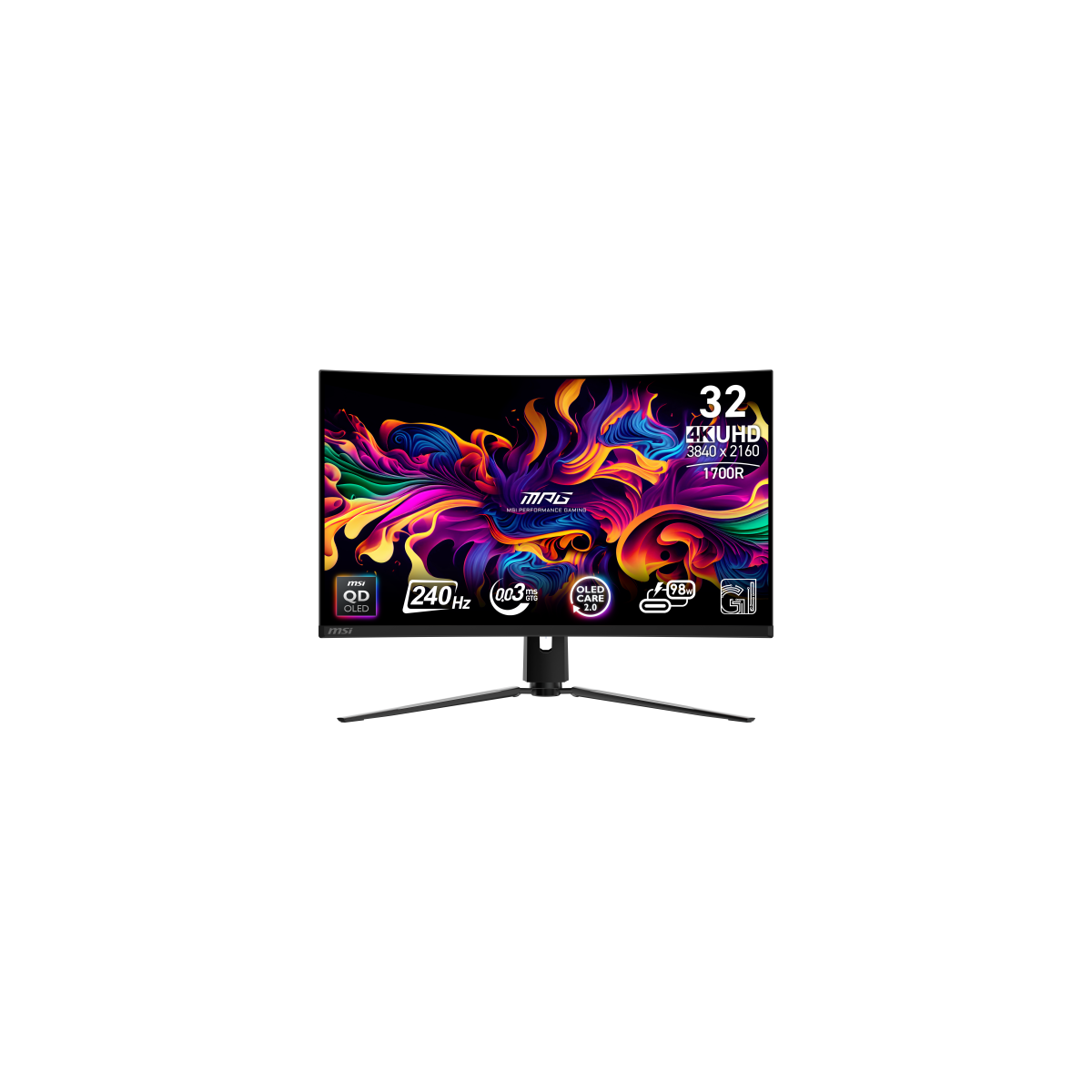 MSI MPG 321CURX QD OLED pantalla para PC 80 cm 315 3840 x 2160 Pixeles 4K Ultra HD Negro