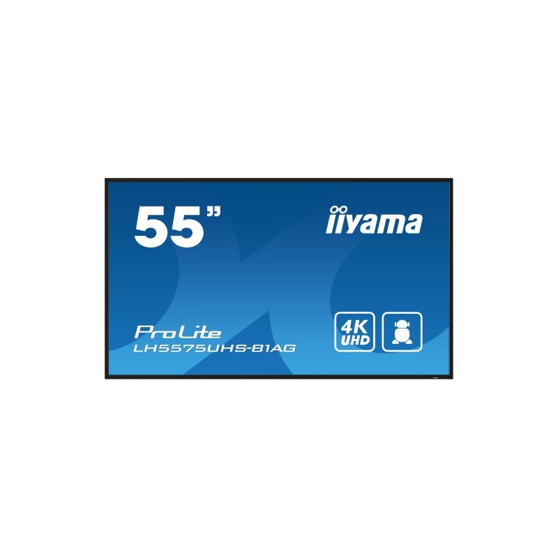 iiyama ProLite Pantalla plana para senalizacion digital 1387 cm 546 LCD Wifi 500 cd m 4K Ultra HD Negro Procesador incorporado 