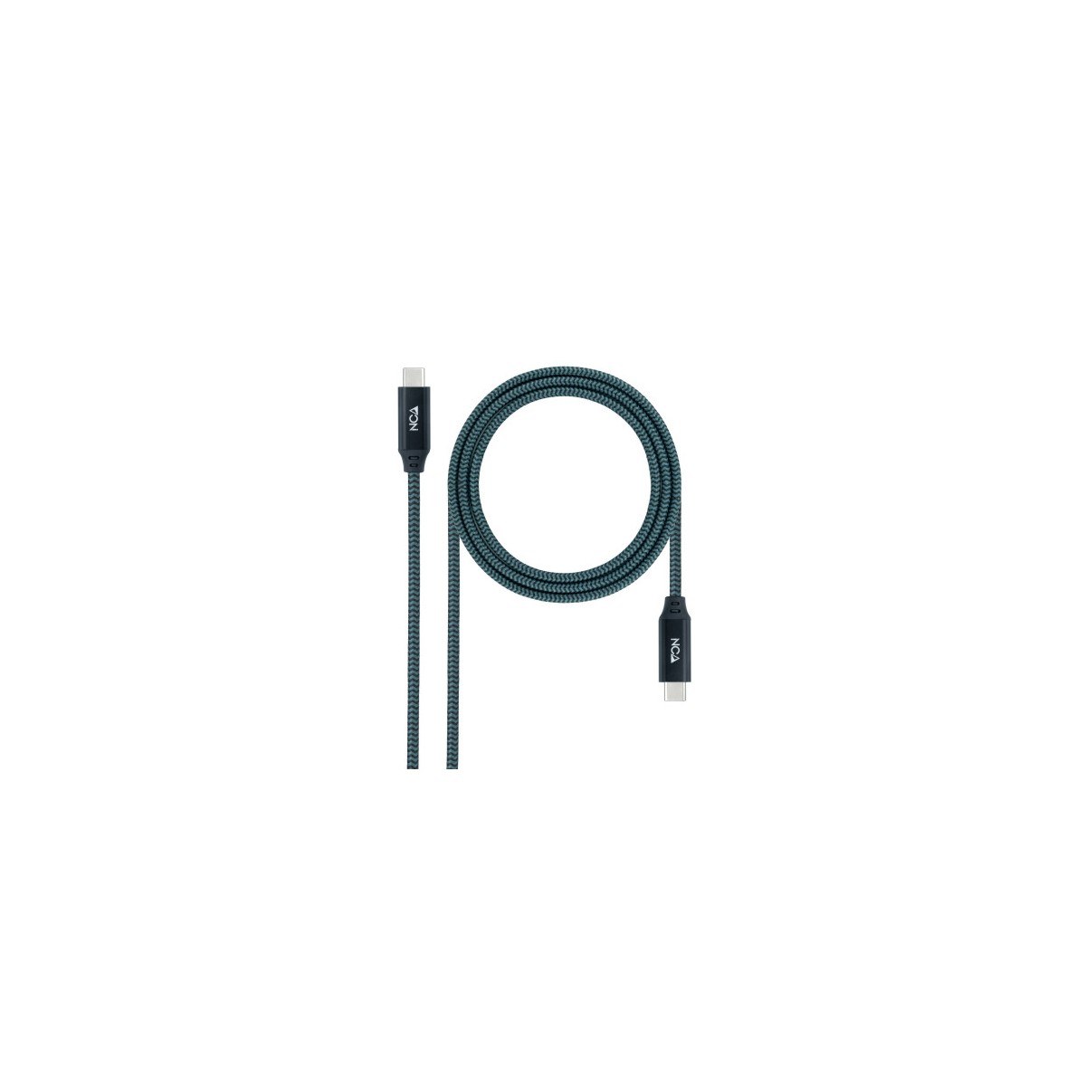 Nanocable Cable USB 32 Gen2x2 20Gbps 5A 100W 4K 60Hz USB C M USB C M Gris Negro 05 m