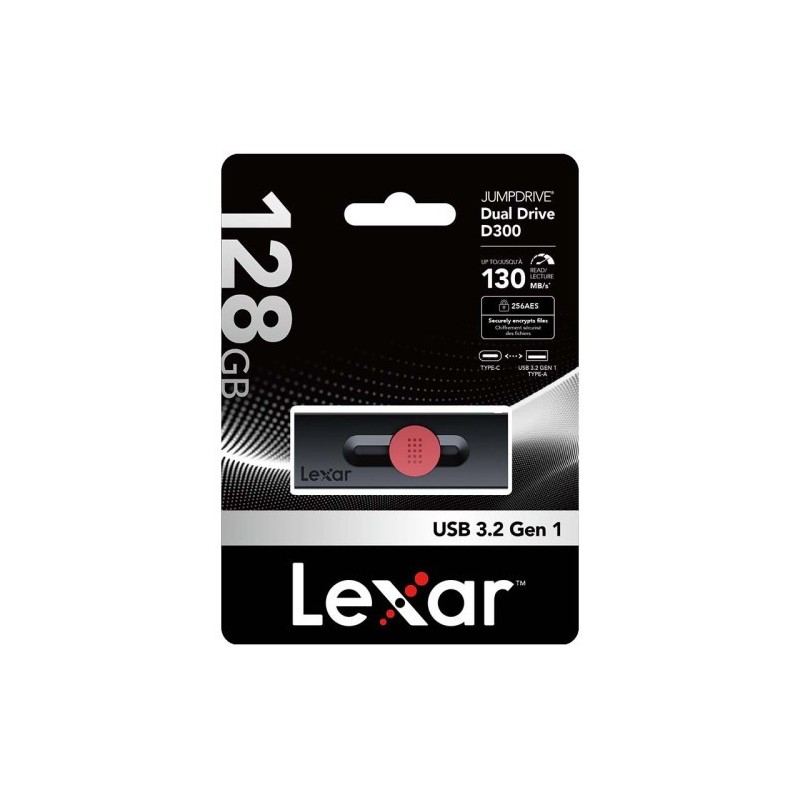 LEXAR 128GB DUAL TYPE C AND TYPE A USB 32 FLASH DRIVE UP TO 130MB S READ