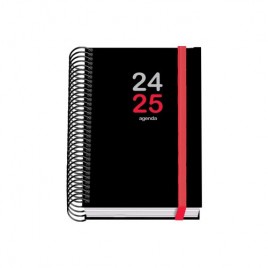 AGENDA ESCOLAR 2024 2025 TAMANO A6 TAPA CARTON FORRADO DiA PaGINA ELITE PRIME DOHE 51773