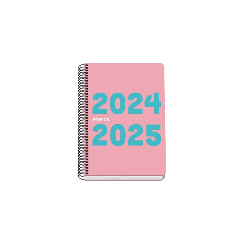 AGENDA ESCOLAR 2024 2025 TAMANO A5 TAPA POLIPROPILENO DiA PaGINA MEMORY BASIC ROSA DOHE 51756