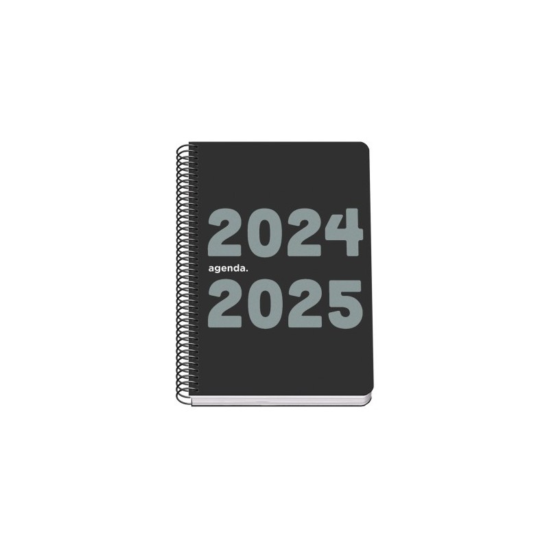 AGENDA ESCOLAR 2024 2025 TAMANO A5 TAPA POLIPROPILENO DiA PaGINA MEMORY BASIC NEGRO DOHE 51758