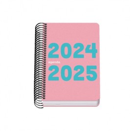 AGENDA ESCOLAR 2024 2025 TAMANO A6 TAPA POLIPROPILENO DiA PaGINA MEMORY BASIC ROSA DOHE 51764