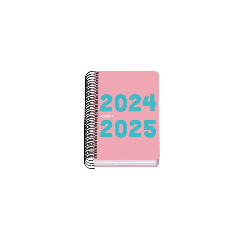 AGENDA ESCOLAR 2024 2025 TAMANO A6 TAPA POLIPROPILENO DiA PaGINA MEMORY BASIC ROSA DOHE 51764