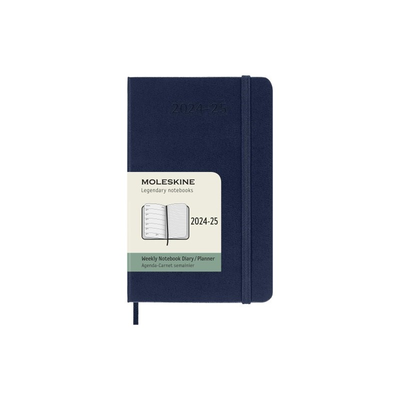 AGENDA 18 MESES 2024 2025 SEMANAL P 9 X 14 CM AZUL ZAFIRO TAPA DURA MOLESKINE DHB2018WN2Y25