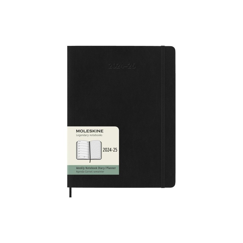 AGENDA 18 MESES 2024 2025 SEMANAL XL 19 X 25 CM NEGRA TAPA BLANDA MOLESKINE DSB18WN4Y25