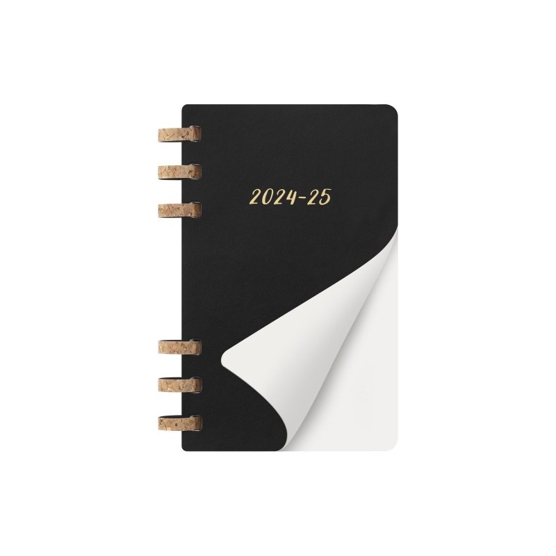 AGENDA 12 MESES 2025 ACADeMICA ESPIRAL L 13 X 21 CM NEGRA TAPA BLANDA MOLESKINE DSSPB12AMWH3Y25