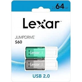 LEXAR 2X64GB PACK JUMPDRIVE S60 USB 20 FLASH DRIVE