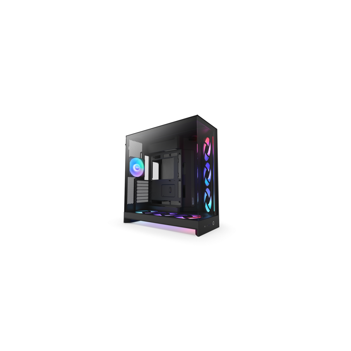 CAJA NZXT H9 FLOW RGB 2025 DUAL CHAMBER MID TOWER CASE W RGB FANS CONTROLLER ALL BLACK