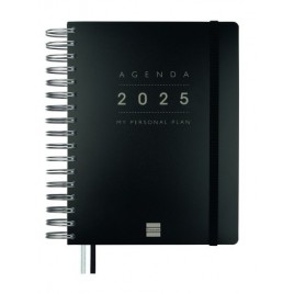 AGENDA 16 MESES SEPTIEMBRE 2024 DICIEMBRE 2025 4º 155X217 SEMANA VISTA VERTICAL TEMPUS NEGRO FINOCAM 626600125