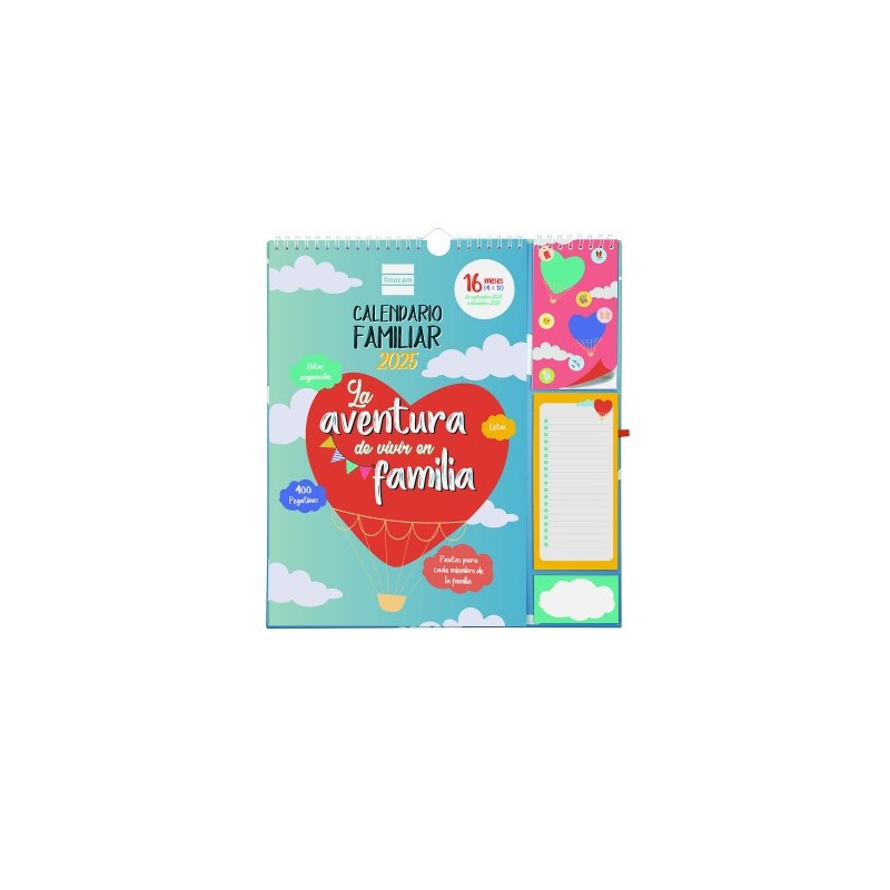 CALENDARIO 16 MESES SEPTIEMBRE 2024 DICIEMBRE 2025 PLUS 340X380 MES VISTA FAMILIAR PLUS FINOCAM 540220125