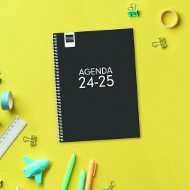 AGENDA ESCOLAR 2024 2025 8º 120X164 SEMANA VISTA HORIZONTAL COOL NEGRO FINOCAM 645000325