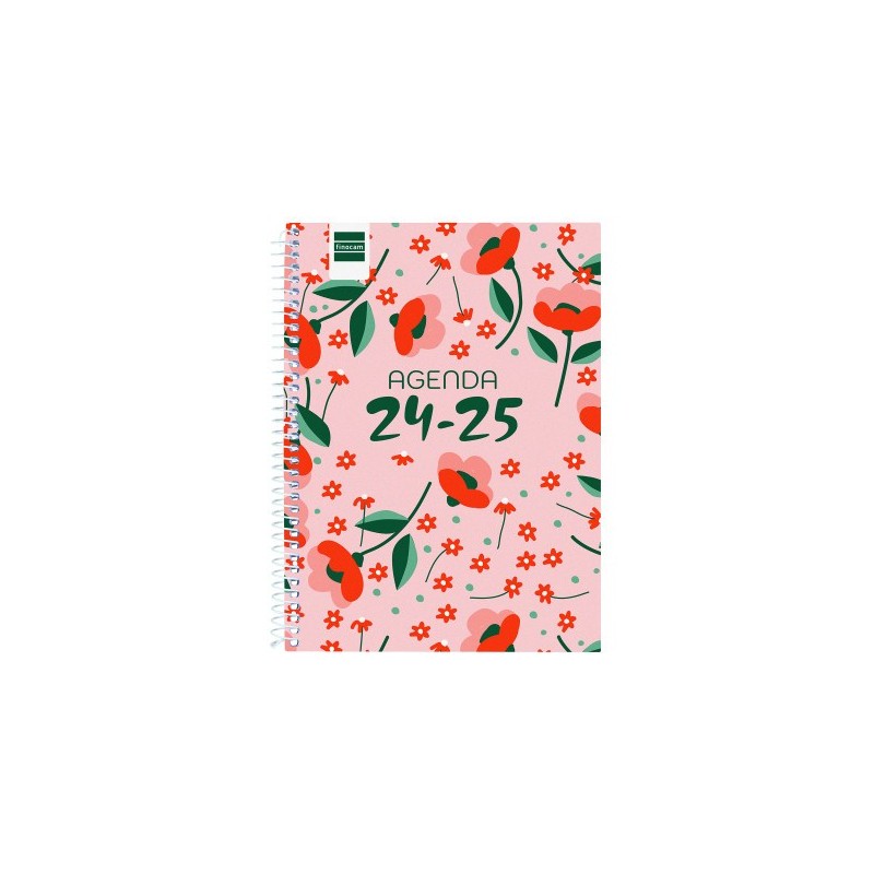 AGENDA ESCOLAR 2024 2025 4º 155X212 SEMANA VISTA HORIZONTAL COOL FLORAL FINOCAM 645040625