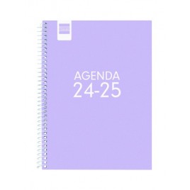 AGENDA ESCOLAR 2024 2025 4º 155X212 SEMANA VISTA HORIZONTAL COOL LILA FINOCAM 645040825