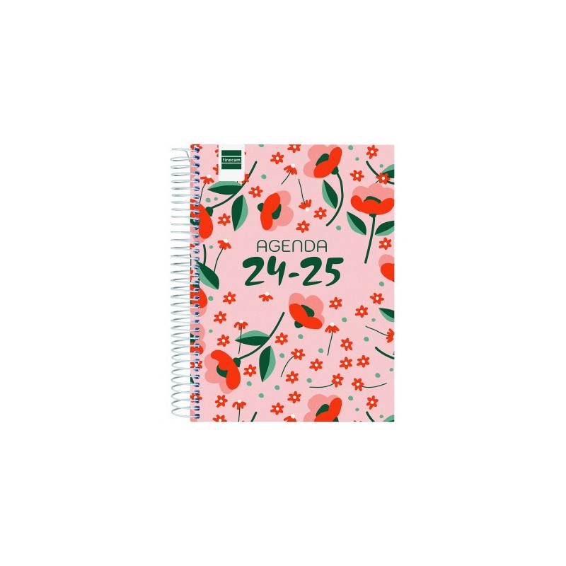 AGENDA ESCOLAR 2024 2025 4º 155X212 1 DiA PaGINA COOL FLORAL FINOCAM 645060625