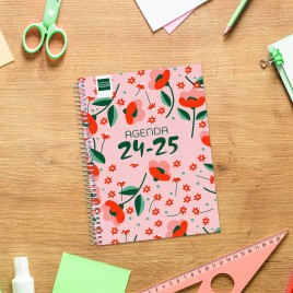 AGENDA ESCOLAR 2024 2025 4º 155X212 1 DiA PaGINA COOL FLORAL FINOCAM 645060625