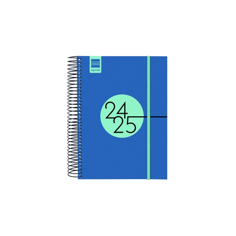 AGENDA ESCOLAR 2024 2025 E10 155X212 1 DiA PaGINA ESPIR LABEL AZUL FINOCAM 633121525