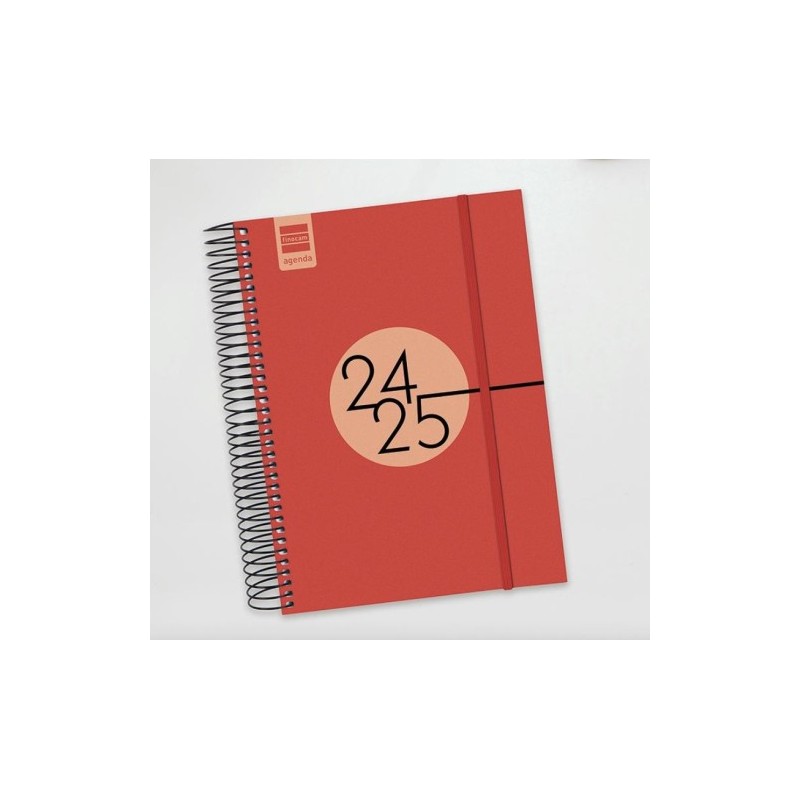 AGENDA ESCOLAR 2024 2025 E10 155X212 1 DiA PaGINA ESPIR LABEL ROJO FINOCAM 633123025