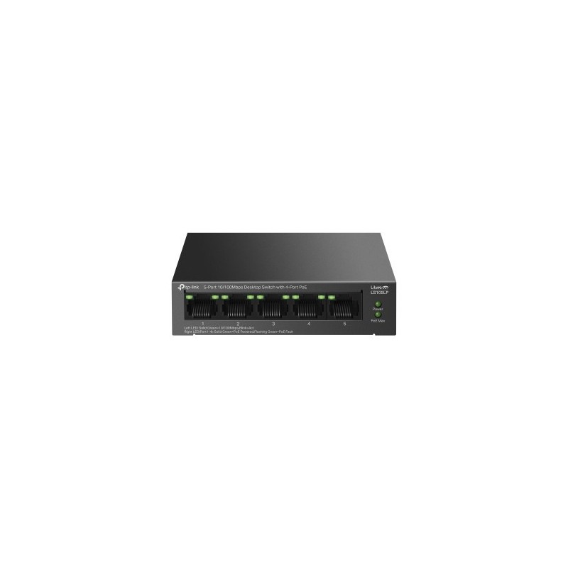 TP Link LiteWave LS105P No administrado Fast Ethernet 10 100 Energia sobre Ethernet PoE Negro