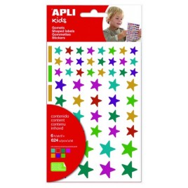 BOLSA DE GOMETS PEGATINAS ESTRELLAS MULTICOLOR 6 HOJAS APL