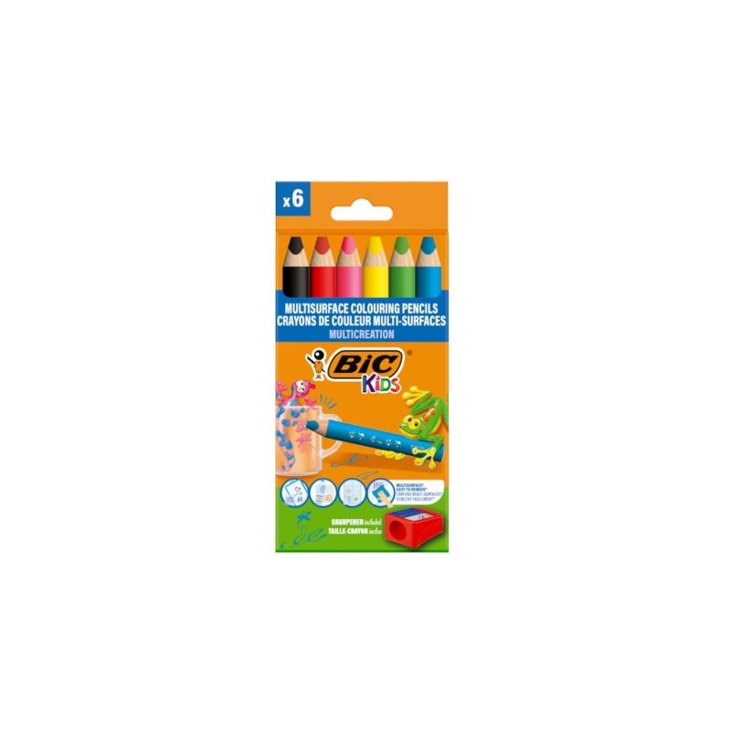 ESTUCHE LAPICES TRIANGULARES MULTISUPERFICIE BLISTER 6UDS BIC 515220