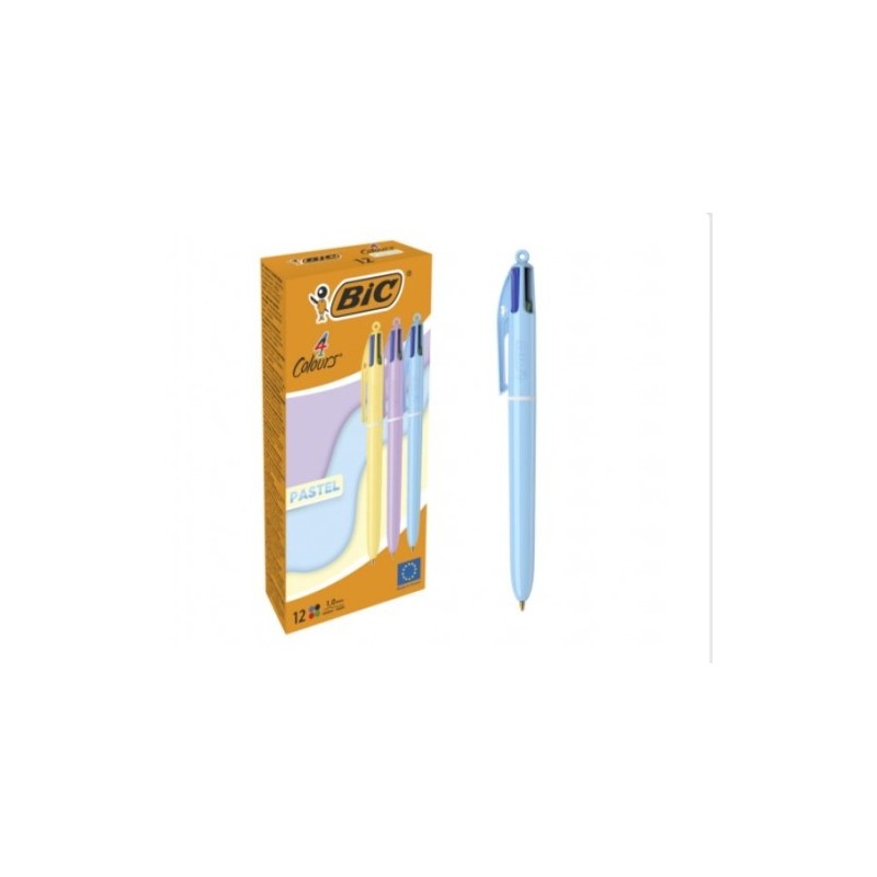 BOLiGRAFO 4 COLORES CUERPO PASTEL BIC 517320