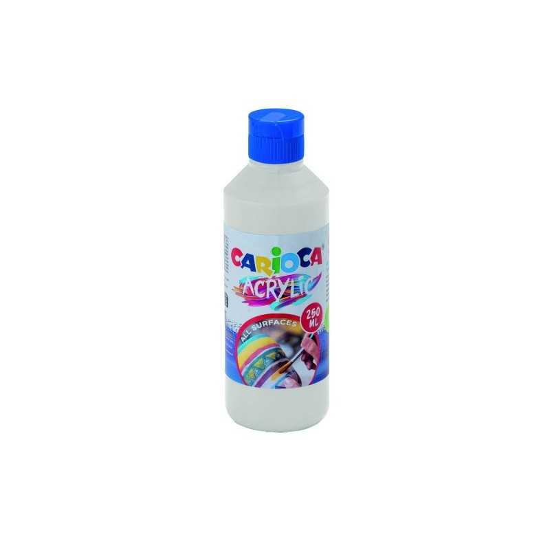 BOTELLA PINTURA ACRILICA 250 ML BLANCO CARIOCA 40431 01