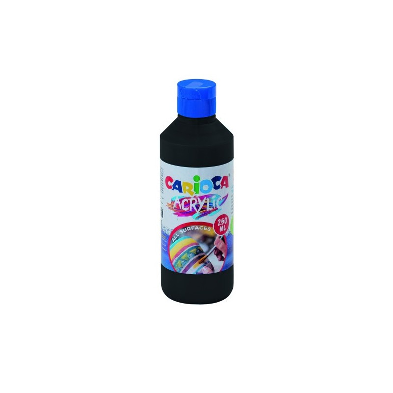 BOTELLA PINTURA ACRILICA 250 ML NEGRO CARIOCA 40431 02