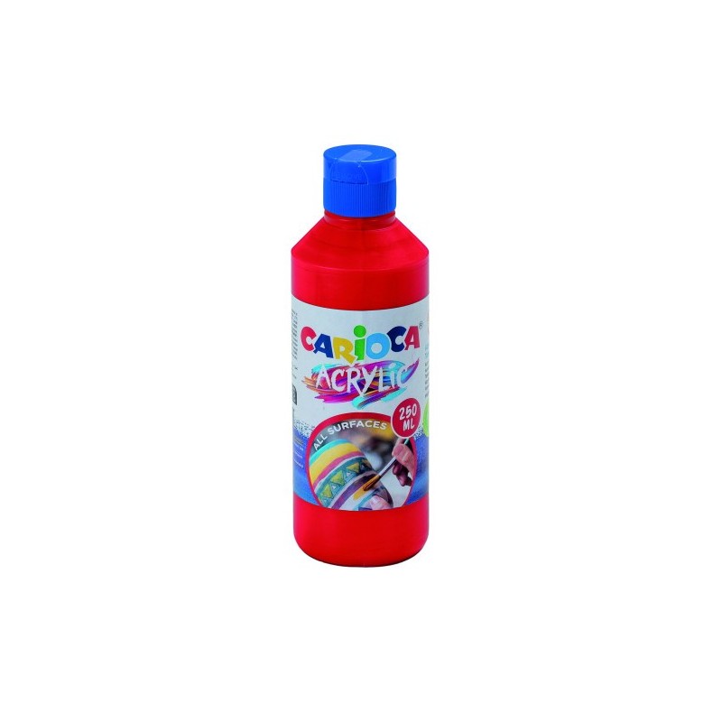 BOTELLA PINTURA ACRILICA 250 ML ROJO CARIOCA 40431 10