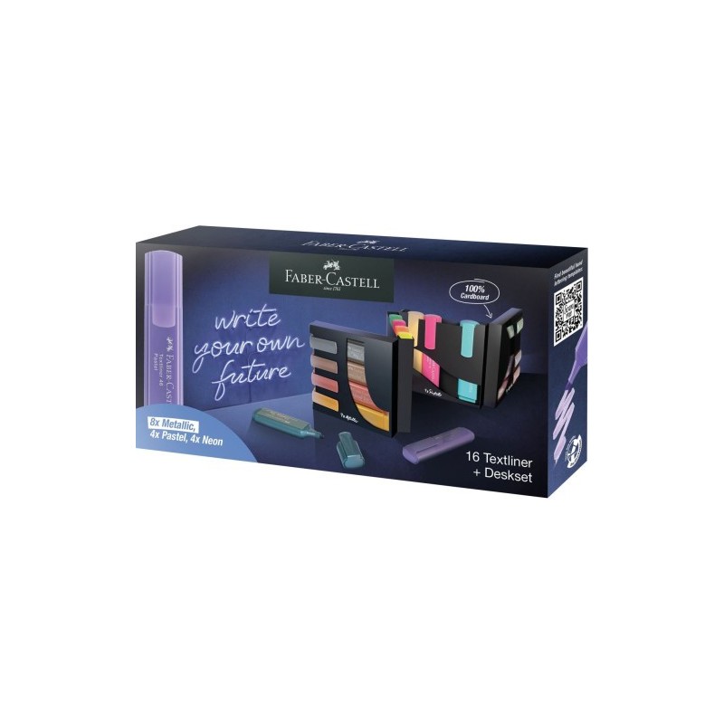 Faber Castell 254603 marcador 16 piezas Punta de cincel Metalico Multicolor Pastel