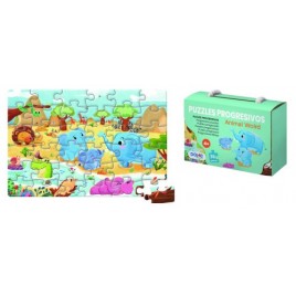 PUZZLE DE 36 PIEZAS A PARTIR DE 4 6 ANOS ANIMAL WORLD DOHE 65009