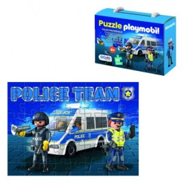 CAJA DE PUZZLE 48 PIEZAS PLAYMOBIL MODELO POLICE DOHE 65012