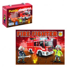 CAJA DE PUZZLE 48 PIEZAS PLAYMOBIL MODELO FIRE FIGHTER DOHE 65013