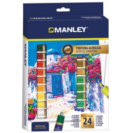 ESTUCHE PINTURA ACRILICA 24 X 12ML MANLEY MDV00024