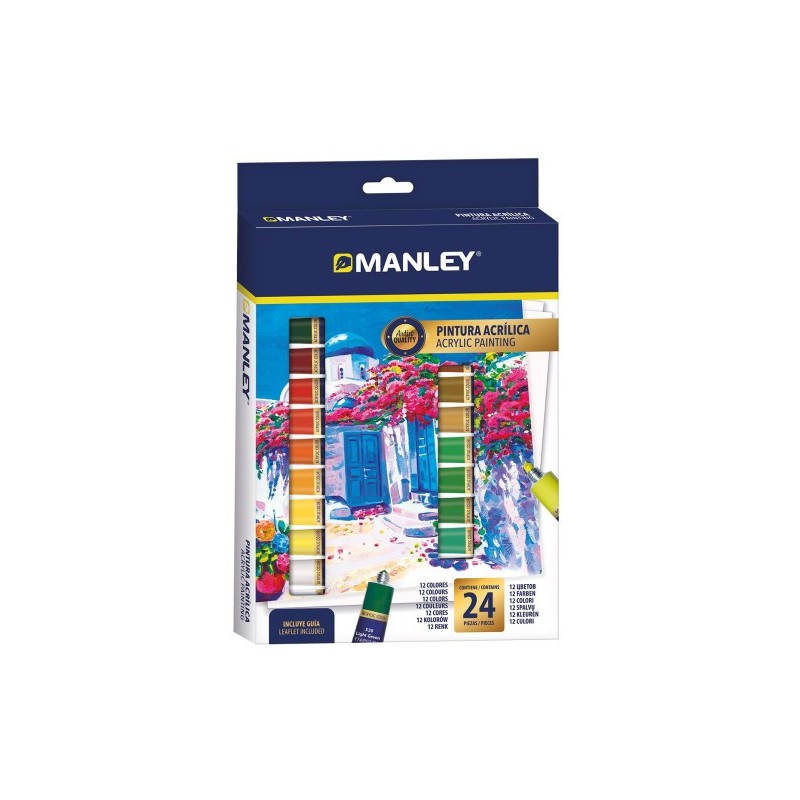 ESTUCHE PINTURA ACRILICA 24 X 12ML MANLEY MDV00024