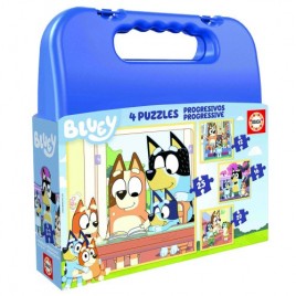 MALETA PUZZLES PROGRESIVOS BLUEY 12 16 20 25 EDUCA 19830