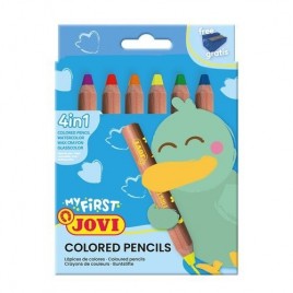 MY FIRST COLOURED PENCIL ESTUCHE 6 LaPICES DE MADERA 4 EN 1 DE COLORES SURTIDOS SACAPUNTA NEW JOVI 731 6