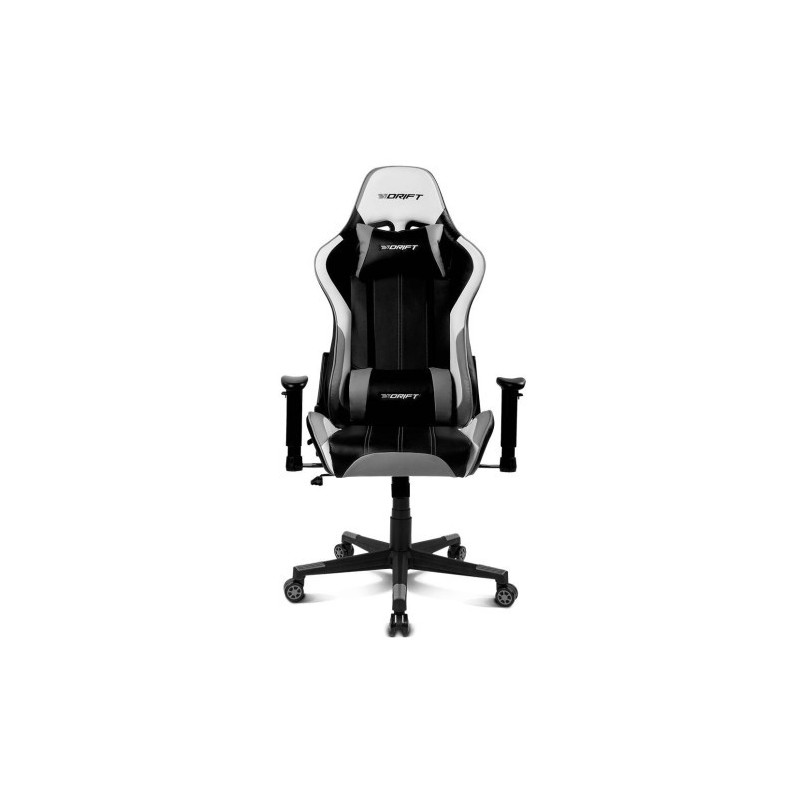 DRIFT DR175 Silla para videojuegos universal Asiento acolchado Negro Gris Blanco