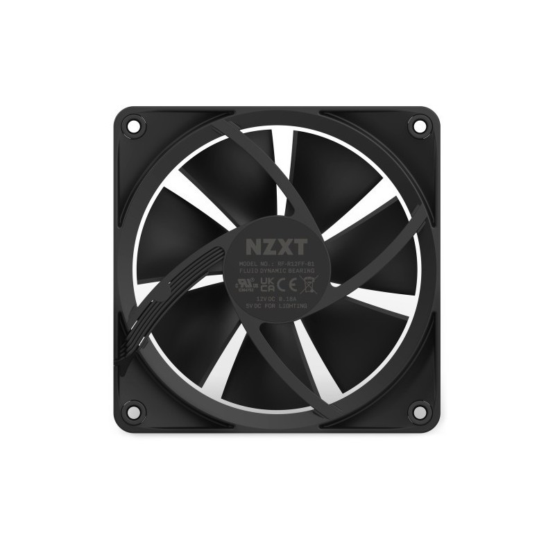 NZXT F120 RGB Carcasa del ordenador Ventilador 12 cm Negro 1 piezas