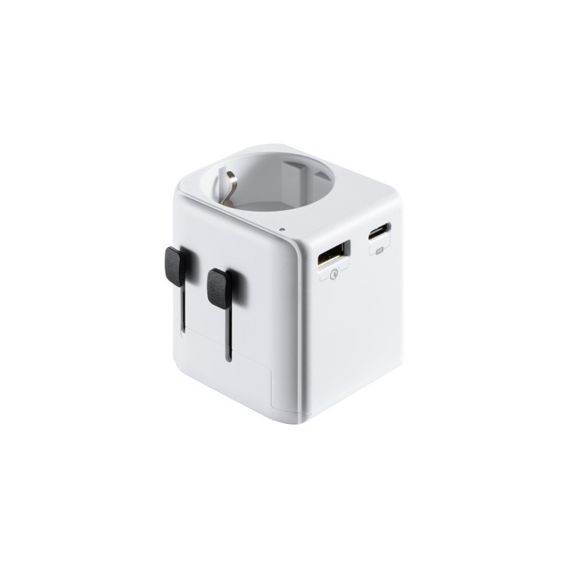 Ewent EW1472 adaptador de enchufe electrico Universal Blanco