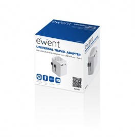 Ewent EW1472 adaptador de enchufe electrico Universal Blanco