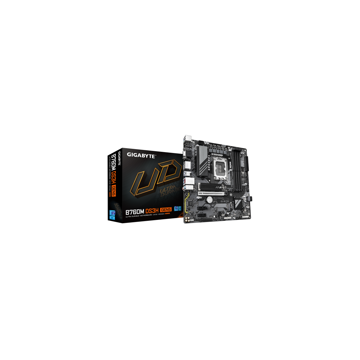 GIGABYTE B760M DS3H GEN5 Placa Base Compatible con CPUs Intel Core 14ª generacion VRM digital de 621 fases hasta 5600 MHz DDR5 