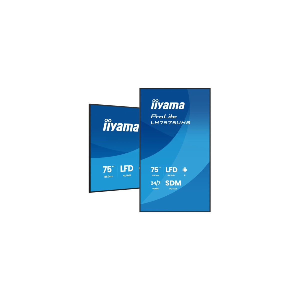 MONITOR IIYAMA 75 LH7575UHS B2AG 3840X2160 4K UHD 24 7 500 CD M 8MS DP 3XHDMI MICRO SD SLOT E SHARE IISIGNAGE 2 RJ45 SDM SLOT P