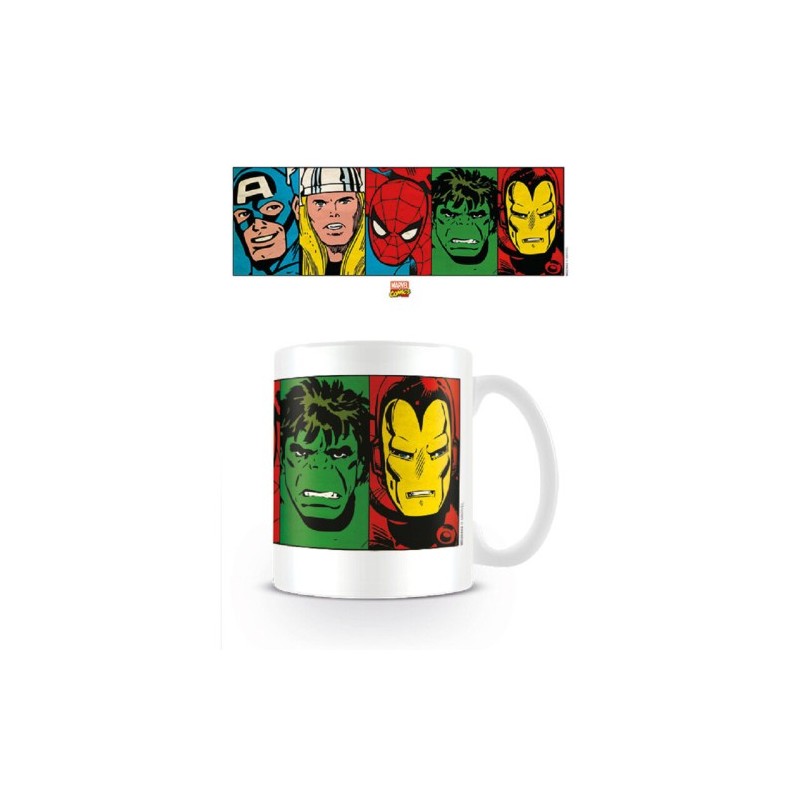 TAZA DESAYUNO MARVEL CARAS COMIC PYRAMID INTERNATIONAL REDSTRING MG23443