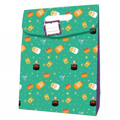 BOLSA CARTON CIERRE ADHESIVO REYES MAGOS 338X41 CM COLORES SURTIDOS BISMARK 332880