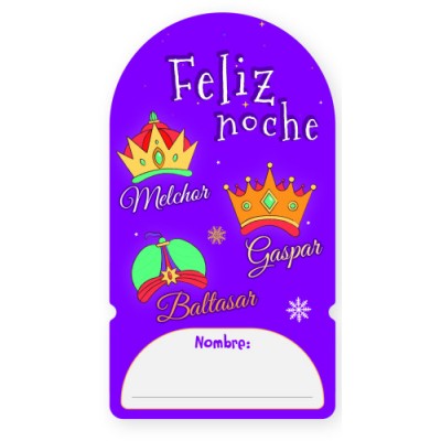 PACK 6 ETIQUETAS ADHESIVAS REYES MAGOS 6X165 CM BISMARK 333589