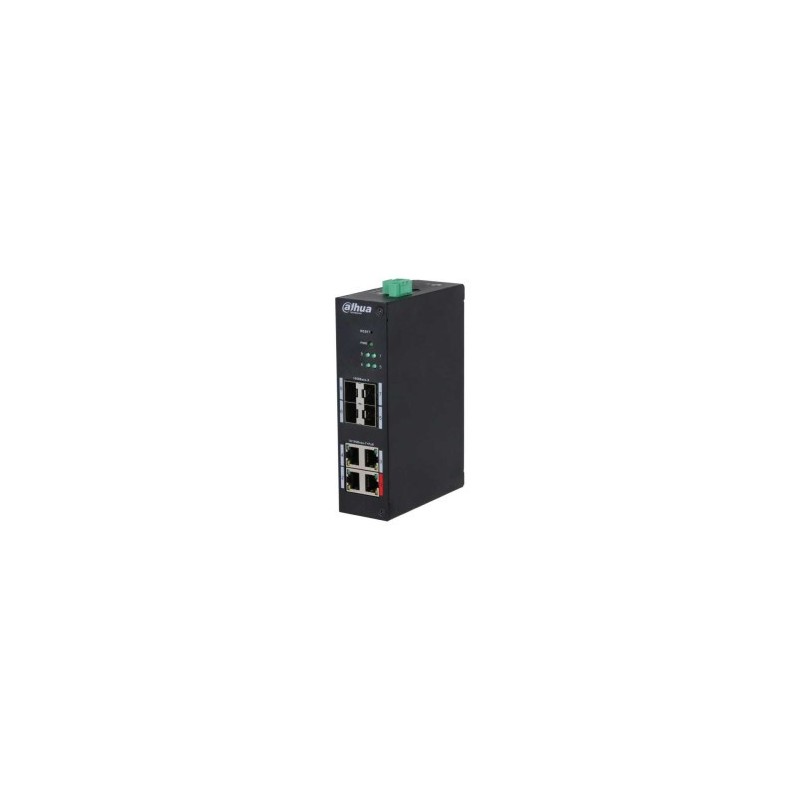 DH HS4408 4ET 96 DAHUA SWITCH4 PUERTOS 10 100 4SFP GIGABIT 96W MANAGED L2 HARDENED POE